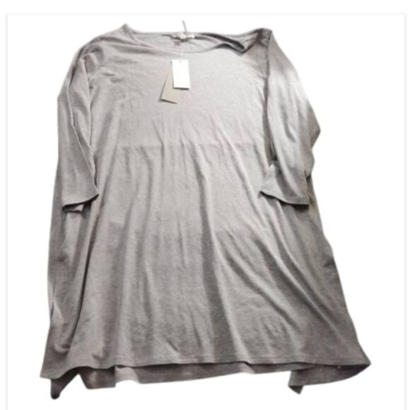 Joan Vass, gray cut and sew knit top, nwt, size 1x - Picture 1 of 5